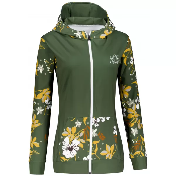  Női pulóver a zip prémiumon ALTISPORT VOJ/ALW063MI02 KHAKI 