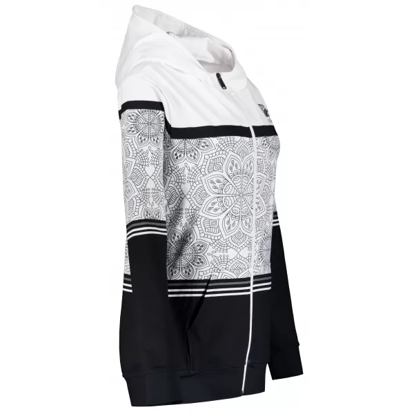  Női pulóver a zip prémiumon ALTISPORT VOJ/ALW023MI02 FEKETE -FEHÉR 
