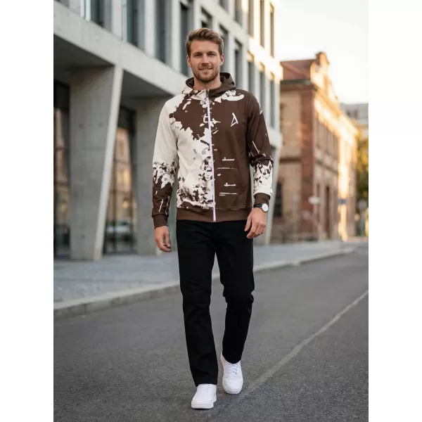  Férfi pulóver a zip prémiumon ALTISPORT VOJ/ALM057MI02 BARNA 