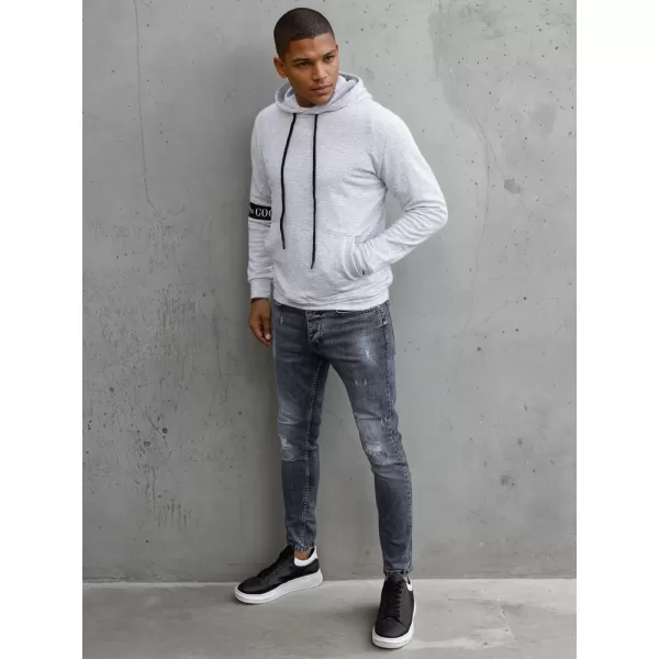  Férfi pulóver DSTREET BX5435 VILÁGOSSZÜRKE 