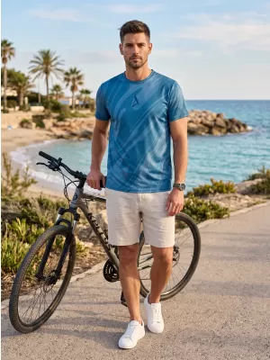 Férfi funkcionális T -piró prémium ALTISPORT VOJ/ALM072TR01 ÉJFÉLI KÉK