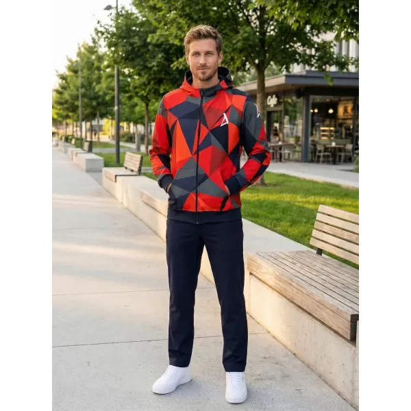  Férfi pulóver a zip prémiumon ALTISPORT VOJ/ALM007MI02 PIROS 