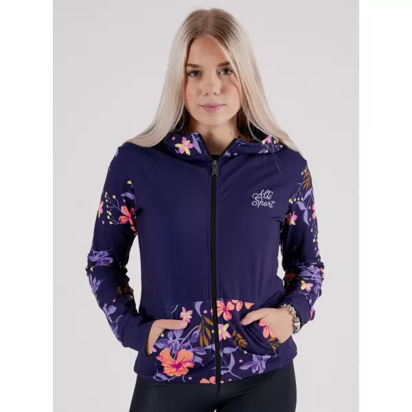  Női pulóver a zip prémiumon ALTISPORT VOJ/ALW063MI02 SÖTÉT LILA 