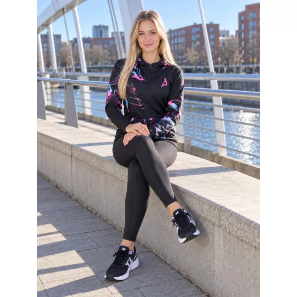  Női pulóver a zip prémiumon ALTISPORT VOJ/ALW064MI02 FEKETE -PINK 
