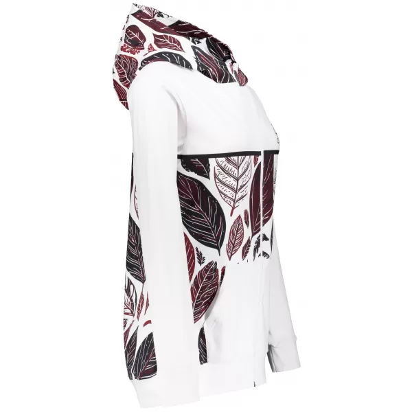  Női pulóver a zip prémiumon ALTISPORT VOJ/ALW061MI02 FEHÉR/BURGUNDIA 