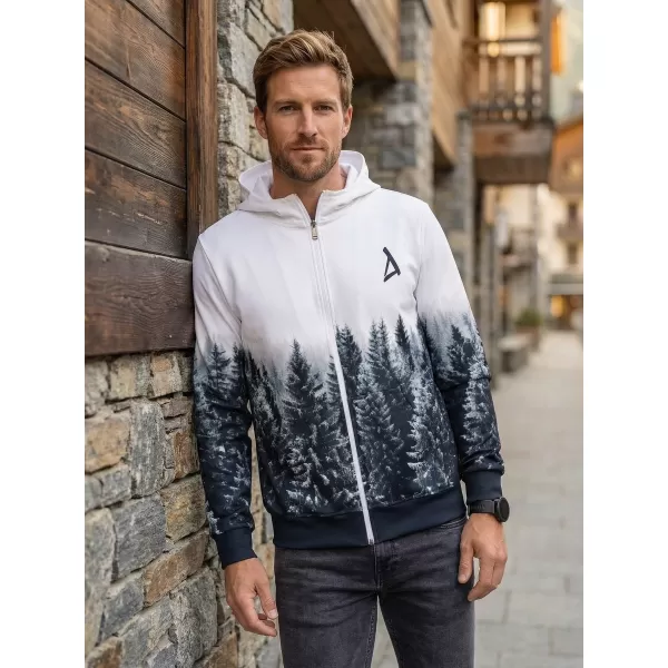  Férfi pulóver a zip prémiumon ALTISPORT VOJ/ALM058MI02 FEHÉR -GRAY 