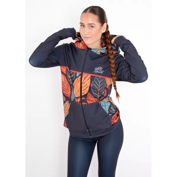  Női pulóver a zip prémiumon ALTISPORT VOJ/ALW061MI02 NARANCSSÁRGA/KÉK 
