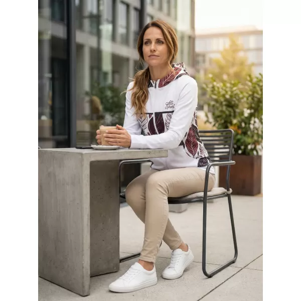  Női pulóver a zip prémiumon ALTISPORT VOJ/ALW061MI02 FEHÉR/BURGUNDIA 