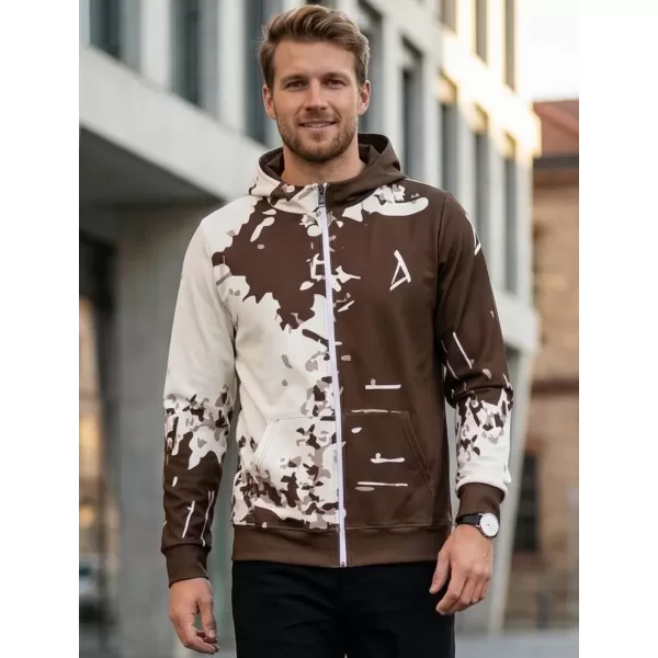  Férfi pulóver a zip prémiumon ALTISPORT VOJ/ALM057MI02 BARNA 