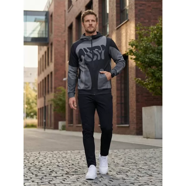  Férfi pulóver a zip prémiumon ALTISPORT VOJ/ALM056MI02 FEKETE 