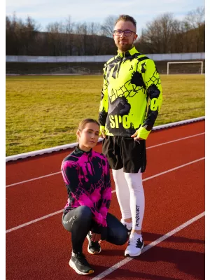 Férfi sport pulóver prémium plusz ALTISPORT VOJ/ALM076MI04 FLUO-SÁRGA