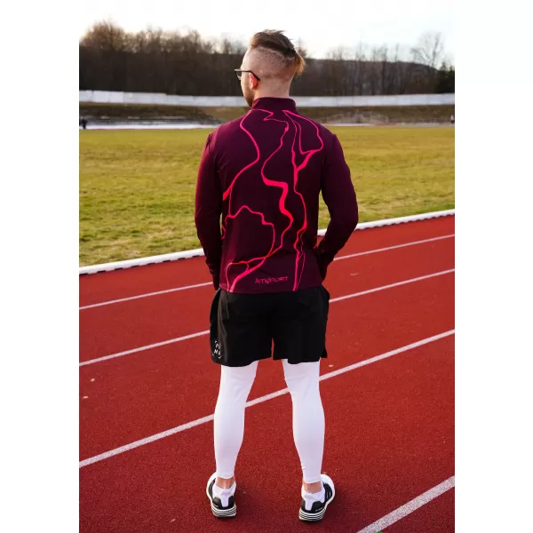  Férfi sport pulóver prémium plusz ALTISPORT VOJ/ALM073MI04 BORVÖRÖS 