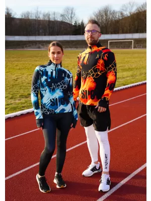 Női sport pulóver prémium plusz ALTISPORT VOJ/ALW076MI04 KÉK/FEKETE