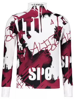 Férfi sport pulóver prémium plusz ALTISPORT VOJ/ALM076MI04 FEHÉR/PIROS