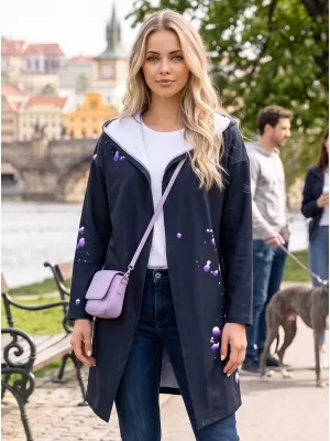 Női prémium kardigán ALTISPORT VOJ/ALW077MI07 FEKETE-LILA