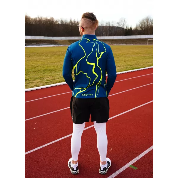  Férfi sport pulóver prémium plusz ALTISPORT VOJ/ALM073MI04 NAVY-FLUO SÁRGA 