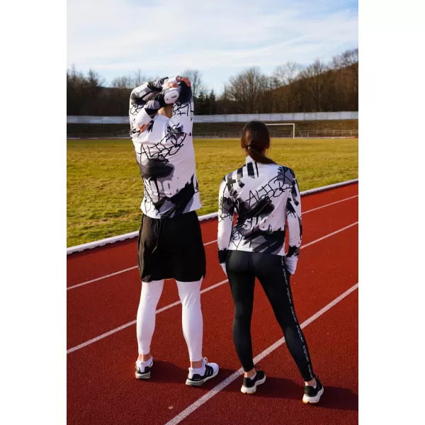  Női sport pulóver prémium plusz ALTISPORT VOJ/ALW076MI04 FEHÉR/FEKETE 