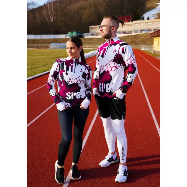  Férfi sport pulóver prémium plusz ALTISPORT VOJ/ALM076MI04 FEHÉR/PIROS 