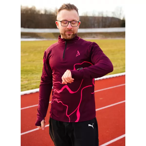  Férfi sport pulóver prémium plusz ALTISPORT VOJ/ALM073MI04 BORVÖRÖS 