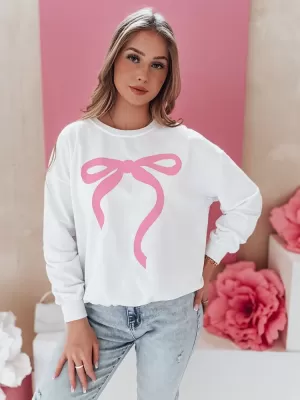Női túlméretes pulóver DSTREET SOFTTIE BY1358 FEHÉR