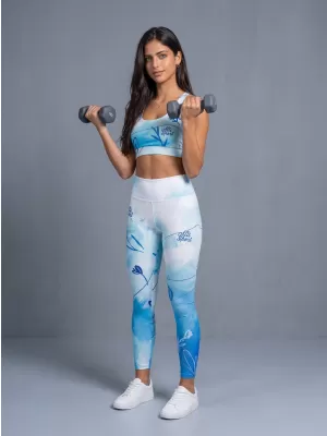 Női hosszú nadrág prémium ALTISPORT VOJ/ALW083LEG01 FEHÉR -BLUE