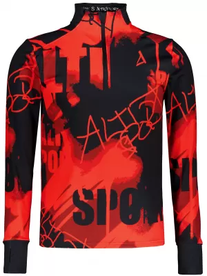 Férfi sport pulóver prémium plusz ALTISPORT VOJ/ALM076MI04 FEKETE/PIROS