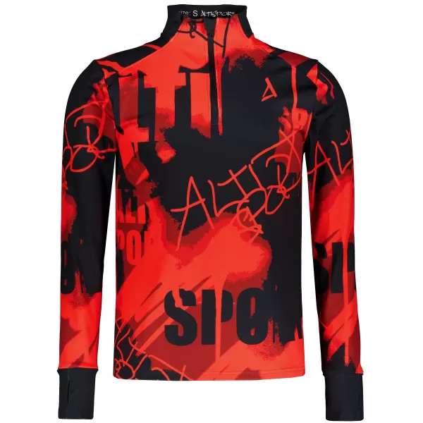  Férfi sport pulóver prémium plusz ALTISPORT VOJ/ALM076MI04 FEKETE/PIROS 