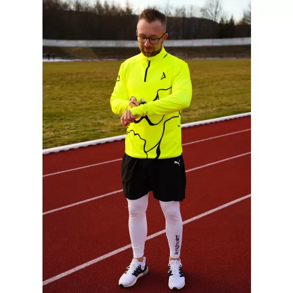  Férfi sport pulóver prémium plusz ALTISPORT VOJ/ALM073MI04 FLUO-SÁRGA 