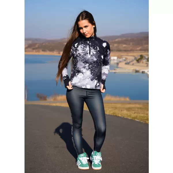  Női sport pulóver prémium plusz ALTISPORT VOJ/ALW055MI04 FEKETE -FEHÉR 
