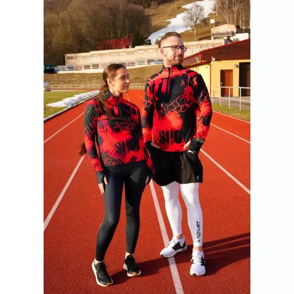  Férfi sport pulóver prémium plusz ALTISPORT VOJ/ALM076MI04 FEKETE/PIROS 
