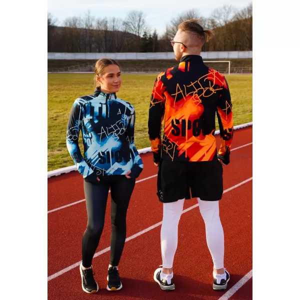  Férfi sport pulóver prémium plusz ALTISPORT VOJ/ALM076MI04 NARANCSSÁRGA/FEKETE 
