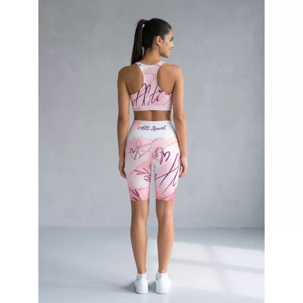  Női nadrág a térd prémium felett ALTISPORT VOJ/ALW083LEG02 FEHÉR -PINK 