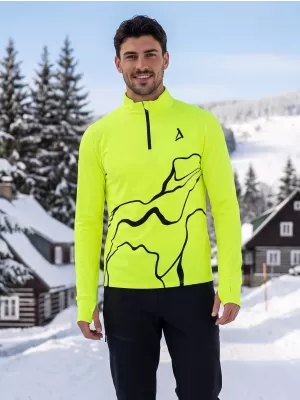 Férfi sport pulóver prémium plusz ALTISPORT VOJ/ALM073MI04 FLUO-SÁRGA