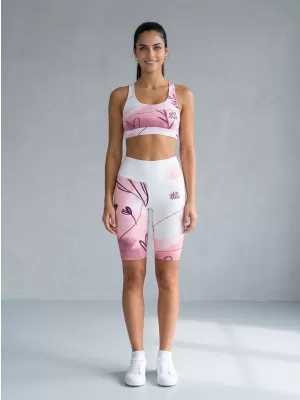 Női nadrág a térd prémium felett ALTISPORT VOJ/ALW083LEG02 FEHÉR -PINK
