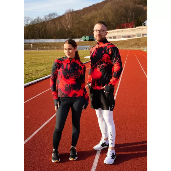  Férfi sport pulóver prémium plusz ALTISPORT VOJ/ALM076MI04 FEKETE/PIROS 