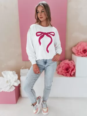 Női túlméretes pulóver DSTREET SOFTTIE BY1359 FEHÉR
