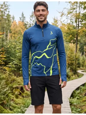 Férfi sport pulóver prémium plusz ALTISPORT VOJ/ALM073MI04 NAVY-FLUO SÁRGA