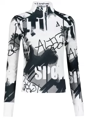 Női sport pulóver prémium plusz ALTISPORT VOJ/ALW076MI04 FEHÉR/FEKETE