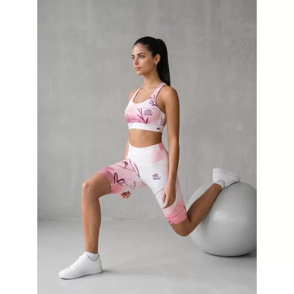  Női nadrág a térd prémium felett ALTISPORT VOJ/ALW083LEG02 FEHÉR -PINK 