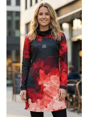 Női meghosszabbított prémium pulóver ALTISPORT VOJ/ALW089MI06 PIROS