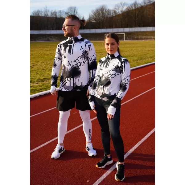  Női sport pulóver prémium plusz ALTISPORT VOJ/ALW076MI04 FEHÉR/FEKETE 