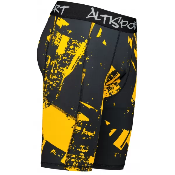  Férfi sportlányok a prémium térdénél ALTISPORT VOJ/ALM079LEG02 FEKETE -SÁRGA 
