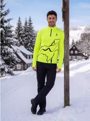 Férfi sport pulóver prémium plusz ALTISPORT VOJ/ALM073MI04 FLUO-SÁRGA