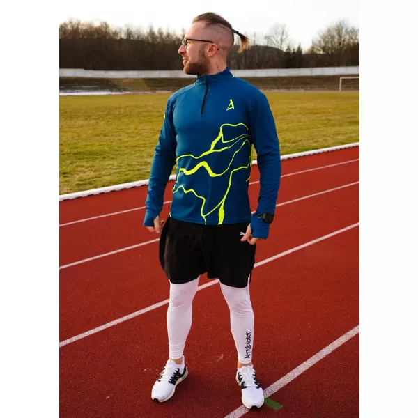  Férfi sport pulóver prémium plusz ALTISPORT VOJ/ALM073MI04 NAVY-FLUO SÁRGA 