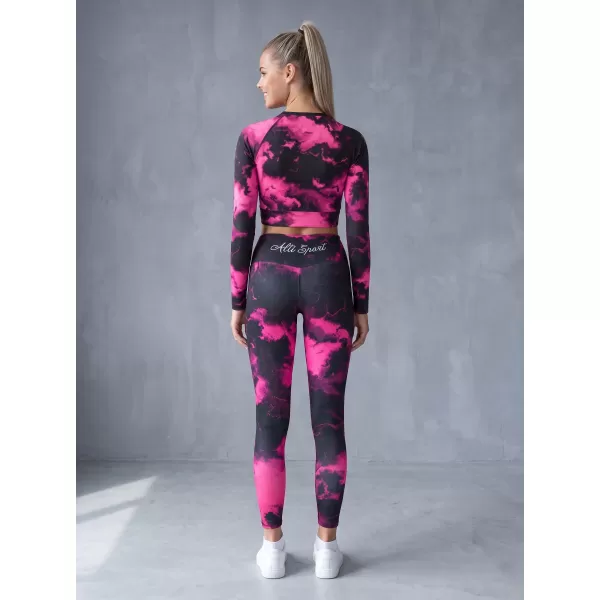  Női hosszú nadrág prémium ALTISPORT VOJ/ALW066LEG01 FEKETE -PINK 
