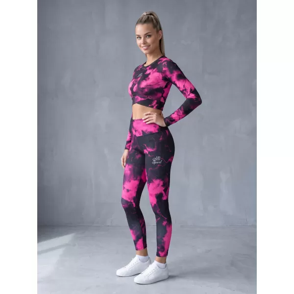  Női hosszú nadrág prémium ALTISPORT VOJ/ALW066LEG01 FEKETE -PINK 
