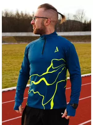 Férfi sport pulóver prémium plusz ALTISPORT VOJ/ALM073MI04 NAVY-FLUO SÁRGA