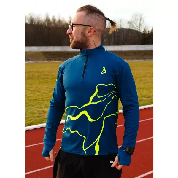  Férfi sport pulóver prémium plusz ALTISPORT VOJ/ALM073MI04 NAVY-FLUO SÁRGA 