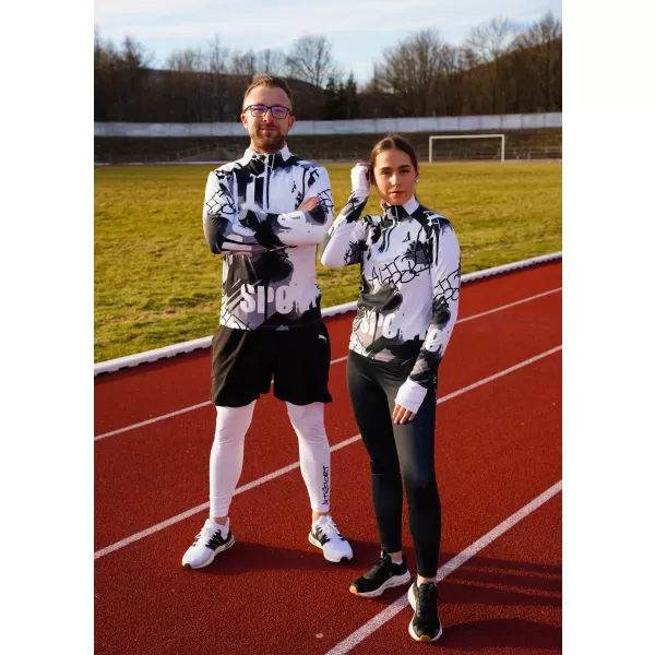  Női sport pulóver prémium plusz ALTISPORT VOJ/ALW076MI04 FEHÉR/FEKETE 