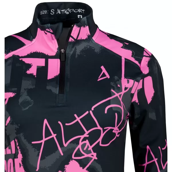  Női sport pulóver prémium plusz ALTISPORT VOJ/ALW076MI04 FEKETE/FLUO RÓZSASZÍN 